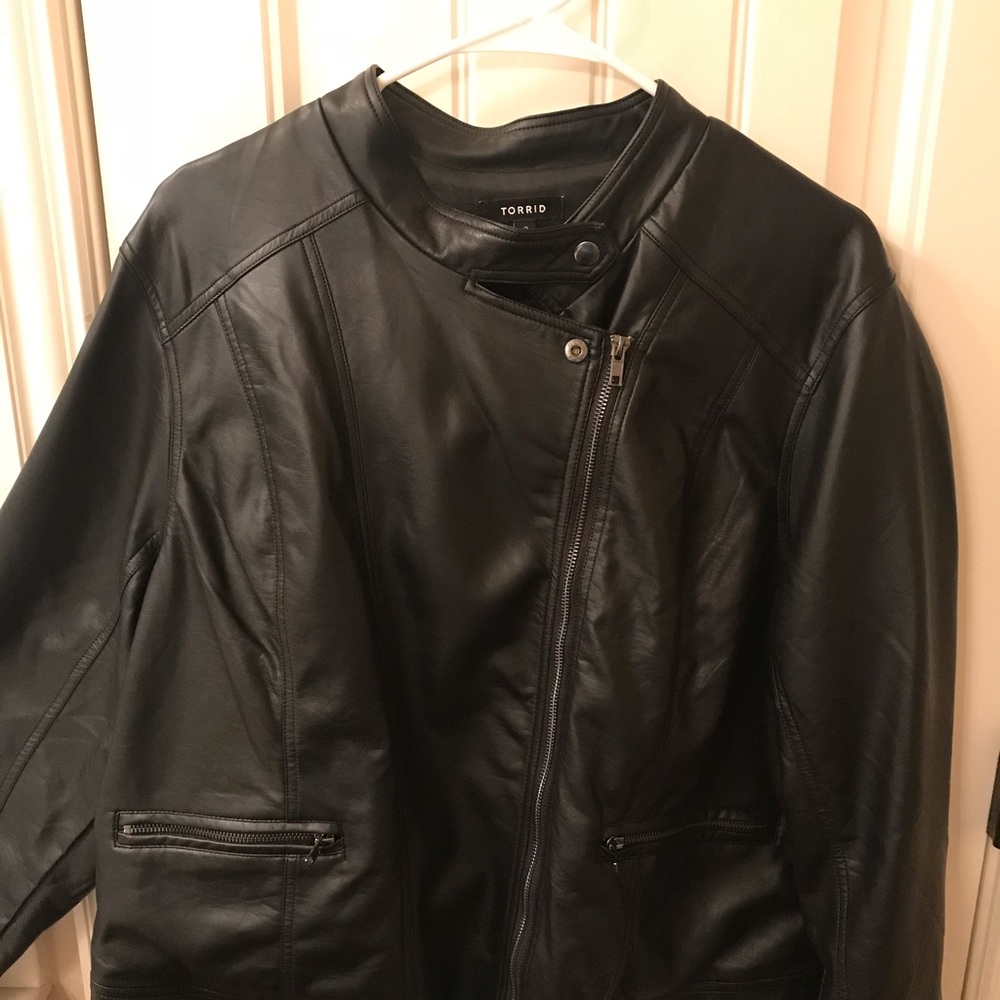 Faux leather jacket and matching skirt